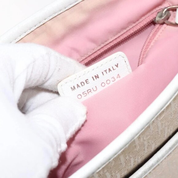 Christian Dior Trotter Canvas Tote Bag Pink Silver Auth - Picture 12 of 15